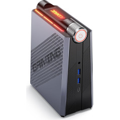 Mini spēļu dators AMD Ryzen 7 8845HS (8C/16T, 4nm, līdz 5,1 GHz), 32GB DDR5 5600MHz, 1TB NVME PCIe4.0 SSD, AMD Radeon 780M Micro Desktop Computer ar 3 režīmu regulēšanu, RGB/WIFI6, Dual Fan