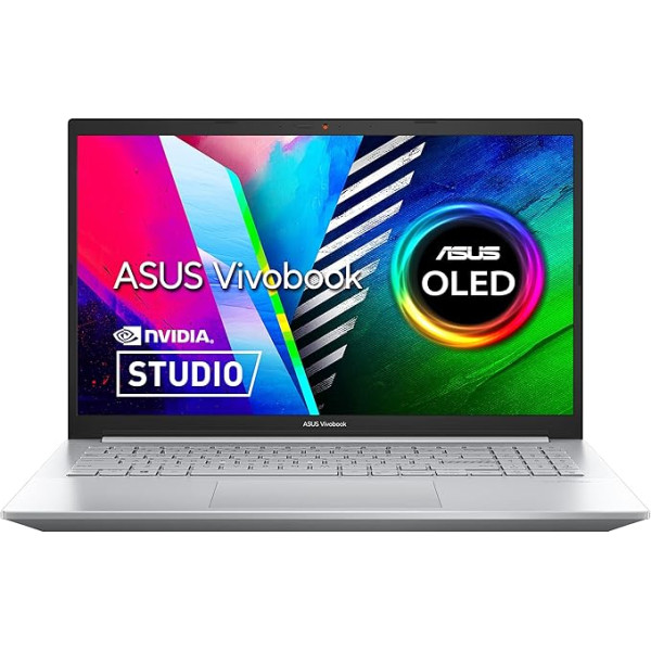 Asus Vivobook Pro 15 OLED Creator klēpjdators, 15,6 collu Full HD OLED displejs, AMD Ryzen 5-5600H, 16 GB RAM, 512 GB SSD, NVIDIA RTX 3050, Windows 11, QWERTZ tastatūra, sudraba krāsā, Studiobook sertificēts