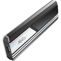 Netac ZX10 2TB portatīvais SSD, 2TB, USB 3.2 Gen.2, 1050MB/s nolasīšanai, 1000MB/s ierakstīšanai, ārējais cietais disks Mac, PC, viedtālruņiem un spēļu konsolēm, metāliski pelēks