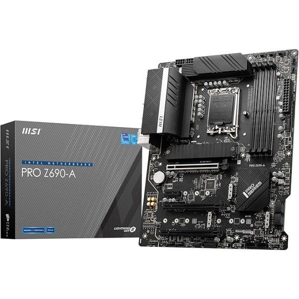 MSI PRO Z690-A pamatplate ATX, atbalsta Intel Core 12. paaudzes procesorus, LGA 1700, 14 Duet Rail 55A VRM, DDR5 Memory Boost 6400MHz/OC, 1 x PCIe 5.0 x16, 3 x M.2 Gen4 x4, 2.5G LAN