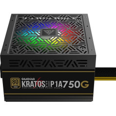 GAMDIAS Kratos P1A-750 barošanas bloks 750W RGB 80PLUS Gold