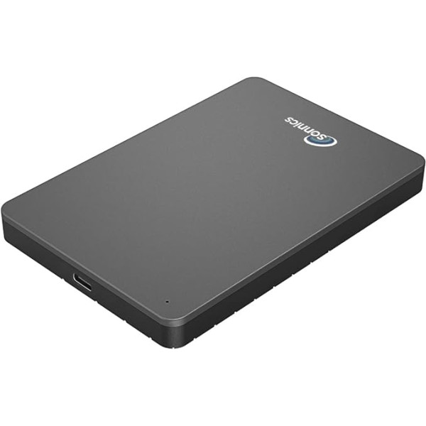 Sonnics 2TB C tipa USB 3.1 ārējais portatīvais cietais disks, kas saderīgs ar Windows PC, Mac, Smart TV, XBOX ONE/Series X un PS4/PS5 - pelēks