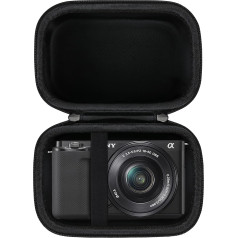 BOVKE Travel Carry Case saderīgs ar Sony Alpha ZV-E10 un APS-C bezspoguļa digitālo videokameru ar 16-50 mm maināmu objektīvu, melns