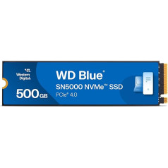 WD Blue SN5000 NVMe SSD 500 GB iekšējais SSD (ātrums līdz 5000MB/s/4000MB/s, 300TBW, Western Digital nCache 4.0, Acronis True Image for Western Digital)