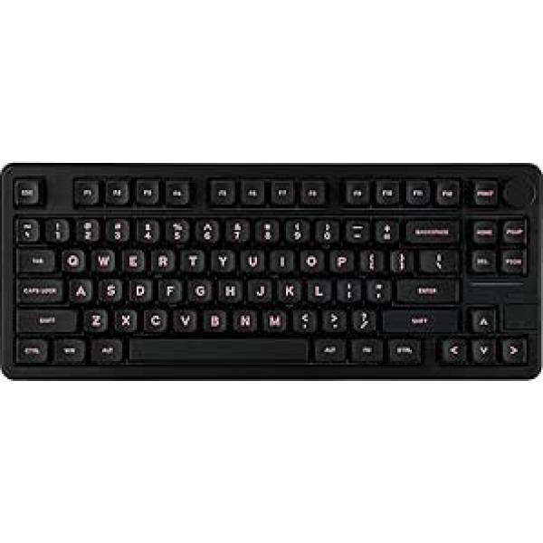 EPOMAKER Galaxy70 alumīnija mehāniskā tastatūra, bezvadu spēļu tastatūra Bluetooth/2.4GHz/USB, programmējama un karsti maināma tastatūra (melni rozā, Petal Linear Switch)