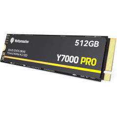 Yottamaster NVMe M.2 iekšējais SSD diskdzinis 512 GB, PCIe 4.0 Gen4x4, 3D NAND Flash iekšējais cietvielu diskdzinis, 7000 MB/s lasīšanas ātrums, paredzēts spēlēm un video montāžai, Y7000PRO