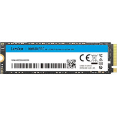 Lexar NM610PRO 1TB SSD, M.2 2280 PCIe Gen3x4 NVMe 1.4 iekšējais, līdz 3300 MB/s lasīšanai, 2600 rakstīšanai, iekšējais 3D NAND Flash cietvielu diskdzinis klēpjdatoram, galddatoram, datoram