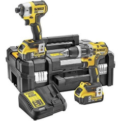 DEWALT DCK266P2T-GB XR Kombi Bohrmaschine und Schlagschrauber Kombi bezsuku komplekts TSTAK kastē, 1W, 18V, Gelb/Schwarz