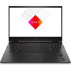 HP OMEN spēļu klēpjdators, 16,1 collu QHD IPS 165 Hz displejs, Intel Core i7-12700H, 16 GB DDR5 RAM, 512 GB SSD, NVIDIA GeForce RTX 3070, Windows 11, 4 zonu QWERTZ tastatūra ar RGB apgaismojumu, ēnu melns