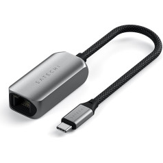 SATECHI USB-C 2,5 GB Ethernet adapteris, USB-C uz Ethernet adapteris līdz 2,5 GB lielākam ātrumam - MacBook Pro, MacBook Air, iPad Pro, iPhone 15 un citām USB-C ierīcēm