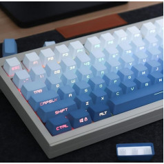 mintcaps PBT DoubleShot Backlit taustiņu vāciņi Gradient Blue OEM profila taustiņu vāciņi Pilns komplekts 134 taustiņi Pielāgotas klaviatūras taustiņu vāciņi 60% 65% 75% Cherry Gateron MX slēdži Mehāniskā tastatūra