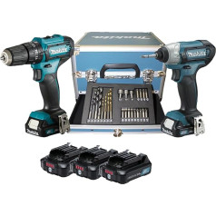 Makita CLX228SAX2 Impulsa urbjmašīnas skrūvgriežu komplekts 12 V 3 x 2,0 Ah piederumu futrālis, metāls, kristāls