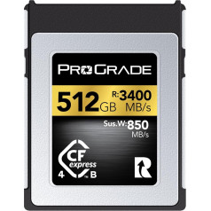 ProGrade Digital CFexpress 4.0 B tipa atmiņas karte kamerām, optimizēta ekspress failu pārsūtīšanai un lieliem datu krājumiem, 512 GB, zelta sērija