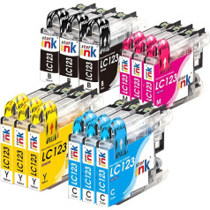 Starink LC123 Multipack suderinama su Brother rašalu LC-123 LC123XL LC121, skirtu Brother MFC-J470DW DCP-J4110DW J132W J152W J172W J552DW J752DW J245 J650DW J870DW J4610DW J4710DW 00DW 0DW 0DW 20dw (pakuotė)