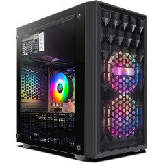 STGsivir spēļu galddators, Core i5-9400F līdz 4,1 GHz, Radeon RX 580 16 GB GDDR5, 16 GB RAM, 512 GB SSD, WiFi 600M, BT 5.0, RGB ventilators x 2, W11H64