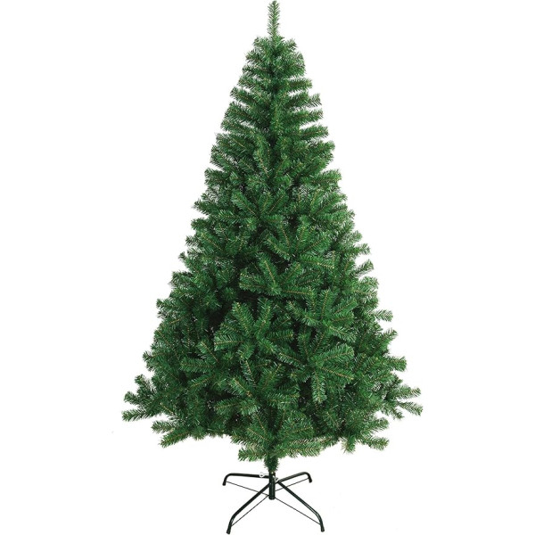 SOLAGUA NAVIDAD 617Tips Mākslīgā zaļā Ziemassvētku eglīte ar metāla atbalstu 150-240 cm (Zaļa, 180 cm)