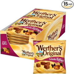 Werther's Original Chocolate Toffees - 15 x 180g - karameļu grauzdiņi ar piena šokolādes pārklājumu (30%)