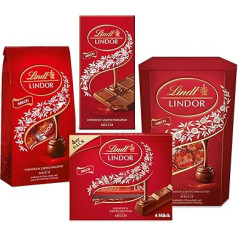 Lindt Lindor šokolādes dāvanu komplekts, dalies un dāvini, dažādu Lindor piena bestselleru maisījums, šokolādes dāvana, šokolādes dāvana, šokolādes dāvana