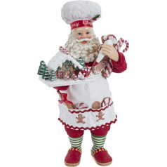 Kurt S. Adler 10,5 collu Fabriché Gingerbread Chef Santa Father Christmas, sveķu polivinilhlorīds, daudzkrāsains, 10,5 collas