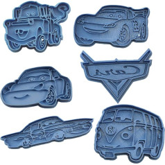 Cuticuter Cars sīkfailu griezēju komplekts, plastmasas, zils, 16 x 14 x 1,5 cm, 6