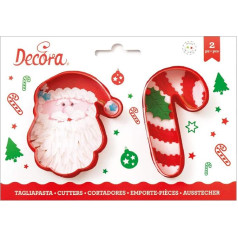 Decora 0255068 Plastmasas cepumu izgriezējs Ziemassvētku vecītis un cukura kociņš 2 gab.