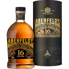 Aberfeldy 16 Jahre alter Highland Scotch Malt Scotch Whisky, 40% Vol., 700 ml, in Geschenkbox, im Eichenfass gereift, in Bourbon & Oloroso-Sherryfässern veredelt, ideal als Whisky-Geschenkset, 70 cl