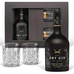 Džin Geschenk-Set Sansibar Luxus-Dry Gin (0,7 l) inkl. 2 Tumbler Gläsern. Das Luxusgeschenk für den Genießer