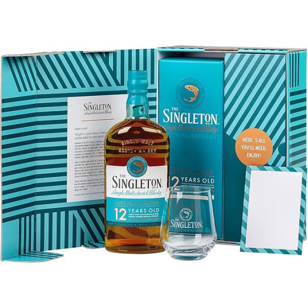 The Singleton of Dufftown 12 Jahre | Single Malt Scotch Whisky | im hochwertigen Geschenkset mit Glas & Grußkarte | 48% vol | 700ml Einzelflasche |