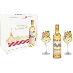 Lillet Geschenkset - Lillet Blanc Aperitiv de France 750ml (17% tilpuma) + 2 Lillet Gläser