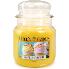 Price's - Vanilla Cupcake Medium Jar Candle - süßer, leckerer, hochwertiger Duft - Lang anhaltender Duft - Bis zu 90 Stunden Brenndauer