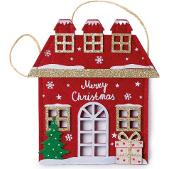 Mopec NA105 Lāpstiņa Casa Merry Christmas, Filz und Goldlamé, 15 x 16,5 x 0,8 cm, Rot