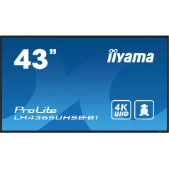 Monitors 43 collu lh4365uhsb-b1 24/7, ips, android 11, 4k, 800cd, iisignage2, sdm, 2x hdmi, dp, 2x usb, 2x 10w, rj45, wifi, 4/32gb, vertikāls/horizontāls, 400x400(vesa)