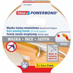 Powerbond montāžas lente LED lentes 2x 5m:9mm