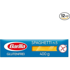 Barilla Makaronu nūdeles bez lipekļa Spageti no garšīgas kukurūzas un rīsiem - ideāli piemēroti cilvēkiem ar celiakiju vai lipekļa nepanesību (12 x 400g)