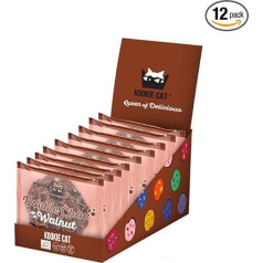 Kookie Cat Double Choc Walnut - vegānu cepumi, bez glutēna, bez sojas, organiski, Indijas rieksti un auzas - 12 x 50 g iepakojumā