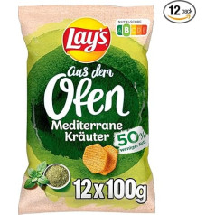 Lay's From the Oven Mediterranean Herbs - kraukšķīgi kartupeļu čipsi ar garšvielām veiksmīgai ballītei ar Nutri-Score [B]-(12 x 100g)