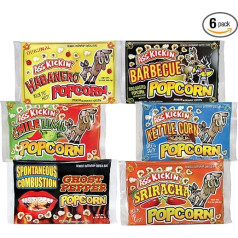 ASS KICKIN' Premium Microwave Popcorn - Assorted Gift Packs (6) - Ultimate Spicy & Sweaty Gourmet Gift - Try It If You Dare!