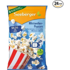 Seeberger Microwave Popcorn Salty with Sunflower Oil 24 x 90 g