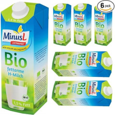 Minus H-piens 1,5% bezlaktozes piens 1000 ml x 6 gab.