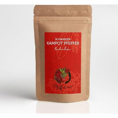 Pfefferbraut - Melnie Kampot pipari - ar rokām vāktie augstākās kvalitātes pipari 60 g - tīrs aromāts ar piparmētru piegaršu