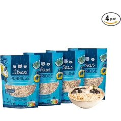 3Bears biezputra Fruity Coconut I 4 x 400 g Vegan putra ar pilngraudu auzu pārslu I Ar tīru dabisku saldumu un bez piedevām I Arī kā auzu pārslu, brokastu putra vai nakts auzu pārslu putra