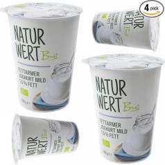 NaturWert Jogurts ar zemu tauku saturu Jogurts maigs 1,5% tauku 500 g x 4 gabali [Svaiguma garantija]