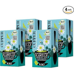 Cupper organiskā zāļu tēja Ilgtspējīga kumelīšu tēja 4-Pack 80 nebalināti tējas maisiņi Eco Friendly Fair Trade