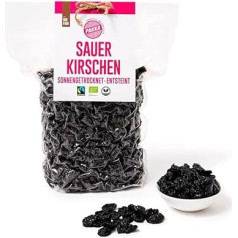 PAKKA - bioloģiski godīgas tirdzniecības ķirši, saulē kaltēti, 1 kg, savvaļā savvaļā savākti, nemazgāti, nesaldināti ķirši tieši no mazajiem lauksaimniekiem no Samarkandas, Uzbekistāna, vegāni, 1000 g