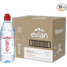 evian Evian dabīgais minerālūdens sporta vāciņš 75cl (12 Stück)