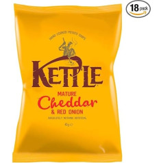 Kettle® Chips Mature Cheddar & Red Onion 40 g (18 gab. iepakojumā)