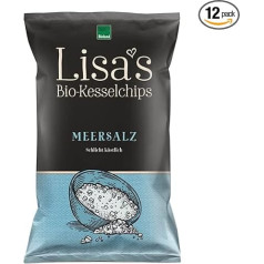 Lisa's Bio-Kesselchips - Kartupeļu čipsi ar jūras sāli - 125 g - 12 gab. iepakojums