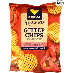 Edeka Herzstücke Grid Chips Grilēti pipari, 12 gab. (12 x 125 g)