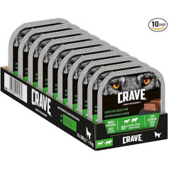 Crave Premium pastēte suņiem - mitrā barība pieaugušajiem bez graudaugiem paplātē