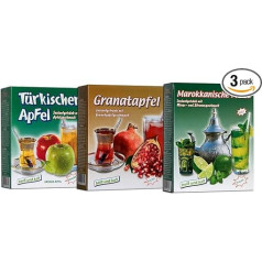 3 tēju komplekts Ottoman Turkish Apple Tea Zaļā, Marokas un granātābolu tēja 250 g, tūlītējs dzēriens